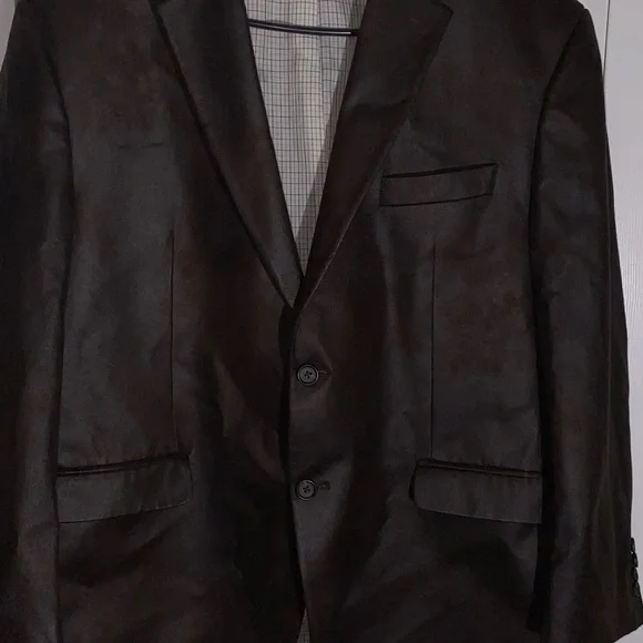 Ralph Lauren 44S Wax Coated Faux Suede Sport Coat Aged Brown Blazer MenAA07